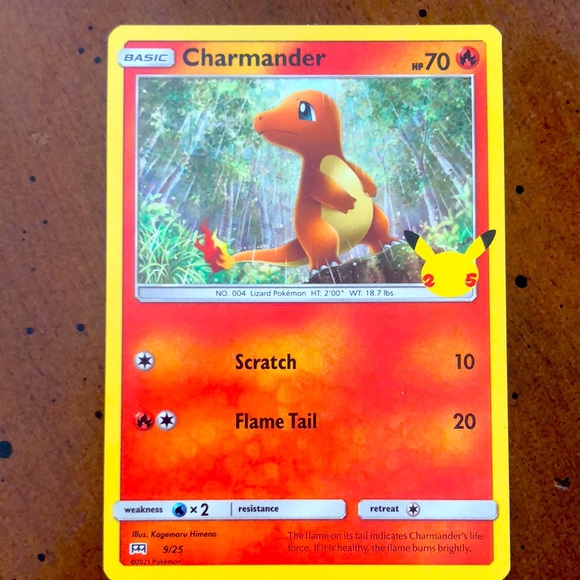 Pokemon Games Holographic Charmander Mcdonalds 25th Anniversary